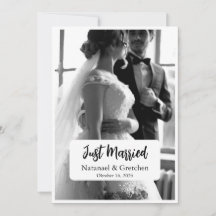 Recién Casados Elegante Anuncio de Foto de Boda 