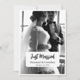 Recién Casados Elegante Anuncio de Foto de Boda 