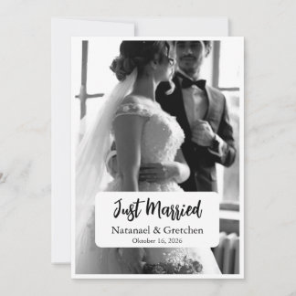 Recién Casados Elegante Anuncio de Foto de Boda 