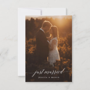 Recién Casados Invitación Anuncio de Huida - Blanc