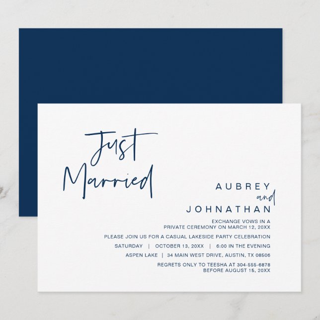 Recién Casados, Invitación de Boda Fugada (Anverso / Reverso)