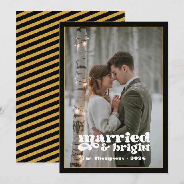 Recién casados Navidad negro y dorado (Anverso / Reverso)