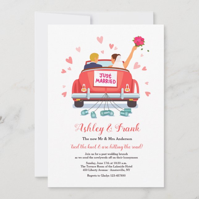 Recién Casados (Novio Rubio) Invitación (Anverso)