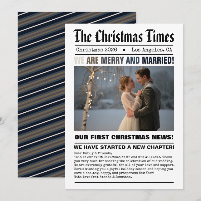 Recién casados, nuestra primera foto de Navidad en (Anverso / Reverso)