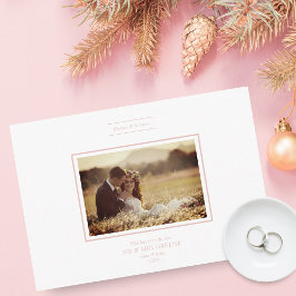 Recién casados rosa navidad Chic Foto Pareja Boda