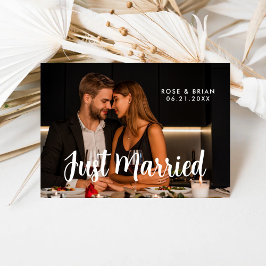 Recién Casados Tarjeta de Foto de Boda Romántica E