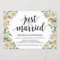 Recién casados, tarjeta de invitación de recepción
