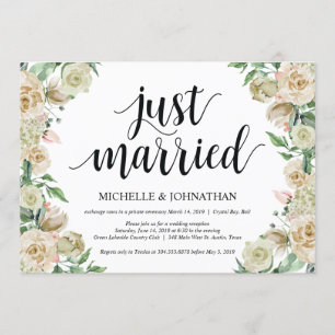 Recién casados, tarjeta de invitación de recepción