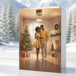 Recién casados, tarjeta de Navidad del primer aniv