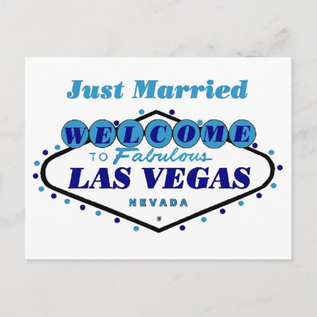 RECIÉN CASADOS Tarjeta postal de Las Vegas (Anverso)