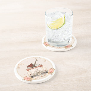 Recién divorciada en flor elegante posavasos
