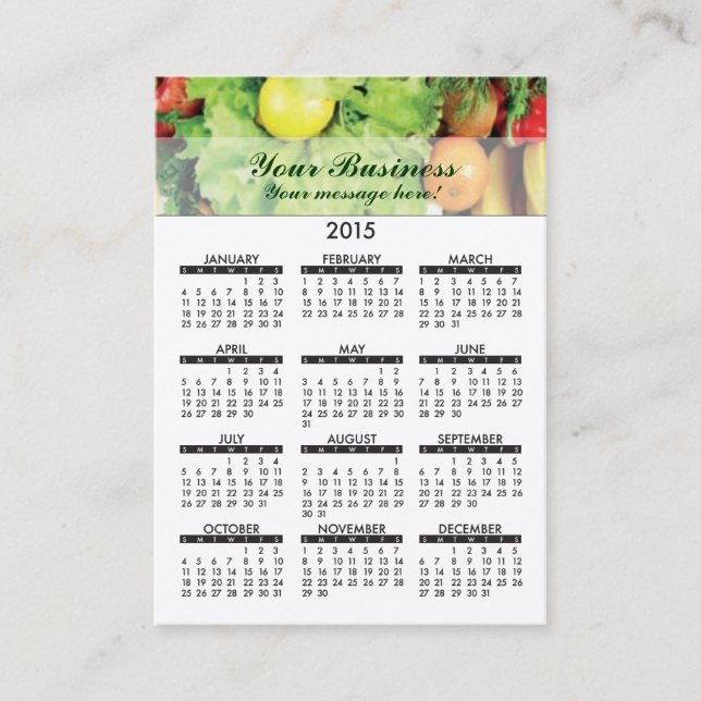 Recién hecho del calendario de la tarjeta de (Anverso)