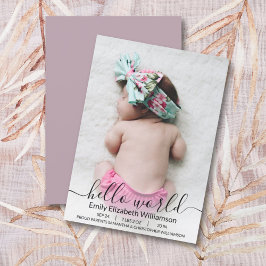 Recién nacido de caligrafía moderna Invitación fot