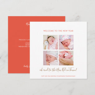 Recién nacido divertido Feliz Año Nuevo 4 Collage 