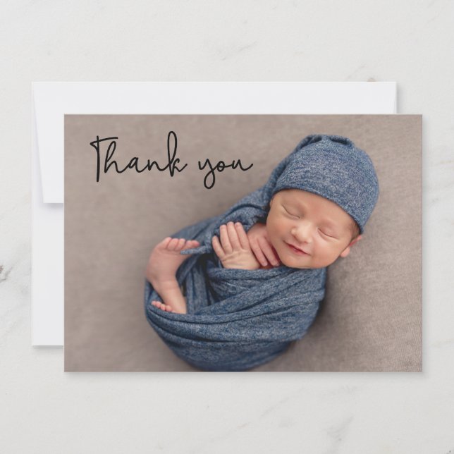 Recién nacido hermano Invitación Foto Gracias (Anverso)
