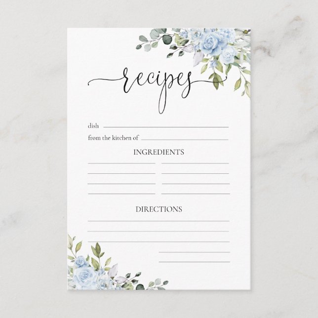 Recinto de Recepción de Boda Botánico Azul Suave (Anverso)