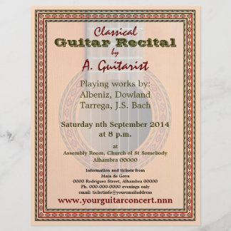 recital de guitarra o folleto de concierto