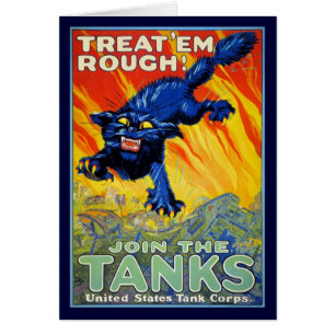 Reclutamiento militar bélico vintage con un gato s