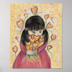 Recolección de corazones de amor pinta Posters de 