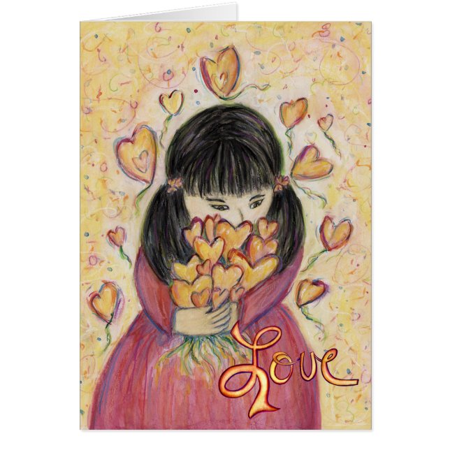 Recolección de corazones de amor Tarjetas de notas (Frente)