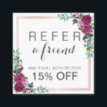 Recomendación acuarela floral cuadrada elegante tarjeta de refer<br><div class="desc">Watercolor floral cuadrado elegante tarjeta de referencia Destacar de la multitud con una tarjeta de referencia de moda! Plantilla fácil de editar.</div>