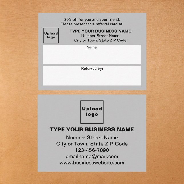 Recomendación Almacenar o comprar tarjeta de referencia gris com (Business gray referral card for for your customers and their family, relatives or friends.)