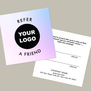 Recomendación Añadir el logotipo Púrpura Tarjeta de Referencia d