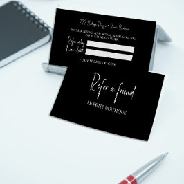 Recomendación Blanco negro moderno remite tarjeta de referencia