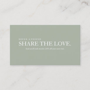 Recomendación Comparte la tarjeta de referencia gris y de amor