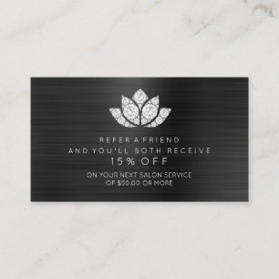 Recomendación Diamante blanco Lotus Flor del negro de la tarjeta