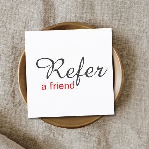 Recomendación Elegante simple tarjeta de referencia roja blanca