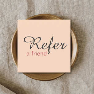 Recomendación Elegante simple tarjeta de referencia rosa pálido