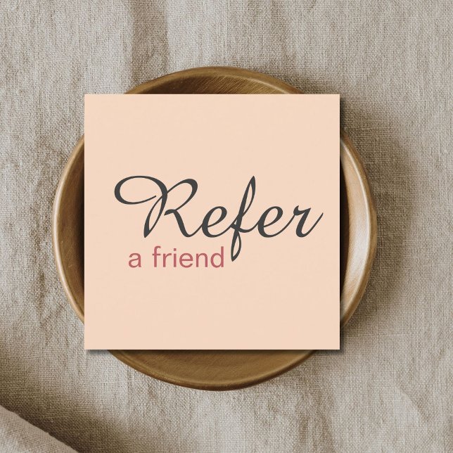 Recomendación Elegante simple tarjeta de referencia rosa pálido  (Subido por el creador)