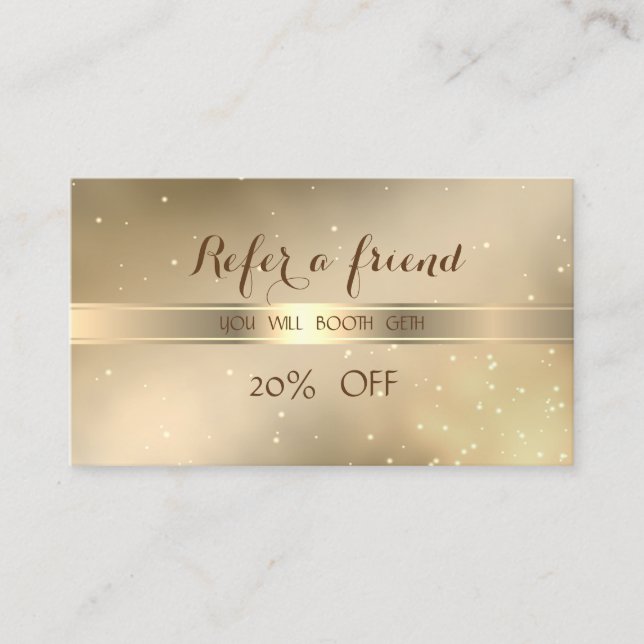 Recomendación Elegante Tarjeta De Referencia Elegante, Moderna Y (Anverso)