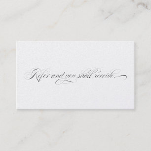 Recomendación Elegante tarjeta de referencia profesional para cl