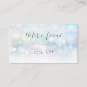 Recomendación Elegante Tarjeta de Referido con Efecto Bokeh Esti