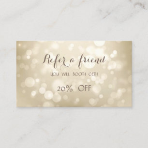 Recomendación Elegante Tarjeta de Referido con Efecto Bokeh Esti