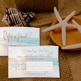 Recomendación Modern Beach remite tarjeta de referencia de un am