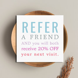 Recomendación Moderna y elegante tarjeta de referencia de salón 