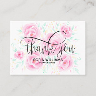 Recomendación Pastel Floral rosa Gracias chica de la tarjeta