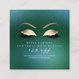 Recomendación Purpurina de la tarjeta de referencia de salon con