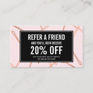 Recomendación Rosa de moda Bobby Pins en tarjeta de referencia r