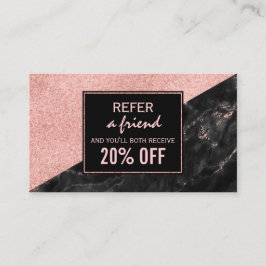 Recomendación Rosa de tarjeta de referencia Salón de belleza de 