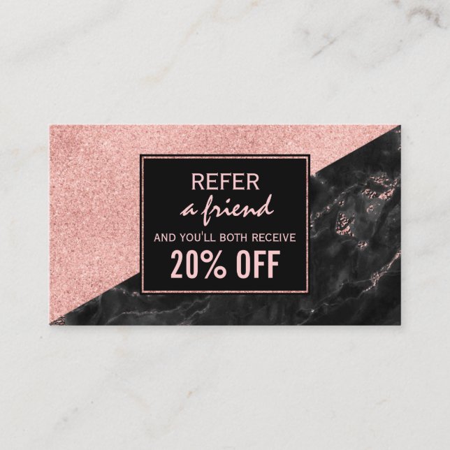 Recomendación Rosa de tarjeta de referencia Salón de belleza de  (Anverso)