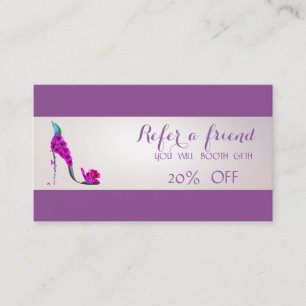 Recomendación Rosas Chic Elegantes, Tarjeta de Referido de Tacón