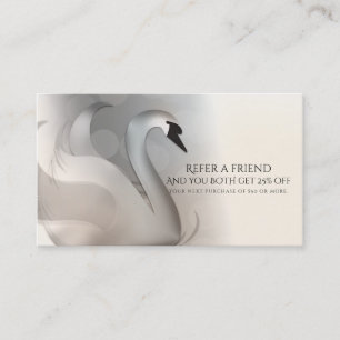 Recomendación Tarjeta de cliente elegante cisne hermoso referir