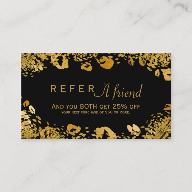Recomendación Tarjeta de cliente Gold & Black Exotic REFERIR A U (Anverso)