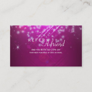 Recomendación Tarjeta de Magenta Pink Sparkle Salon para REFERIR