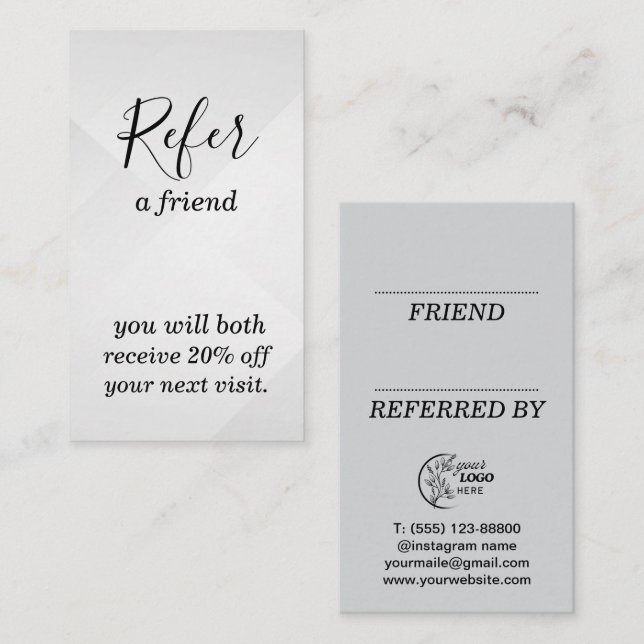Recomendación Tarjeta de Referencia (Anverso / Reverso)