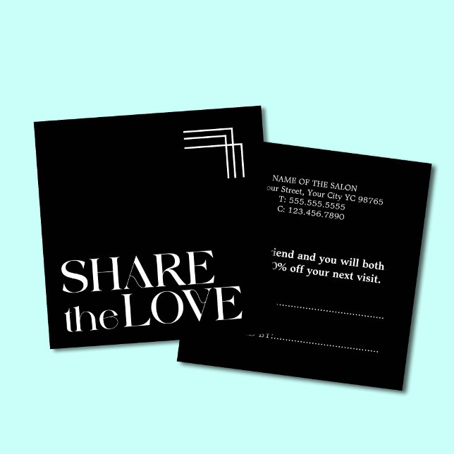 Recomendación Tarjeta de referencia blanca simple de Boho negro (Subido por el creador)